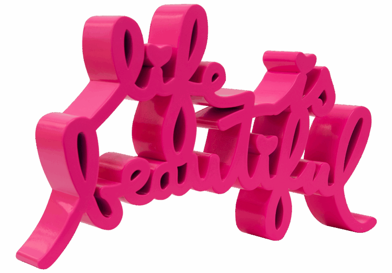 Life Is Beautiful - Neon Pink Large