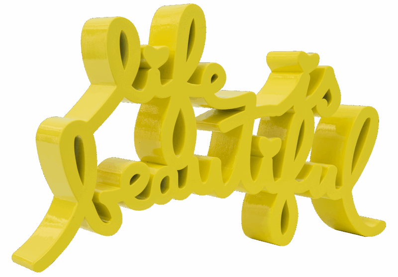 Life Is Beautiful - Neon Yellow Large